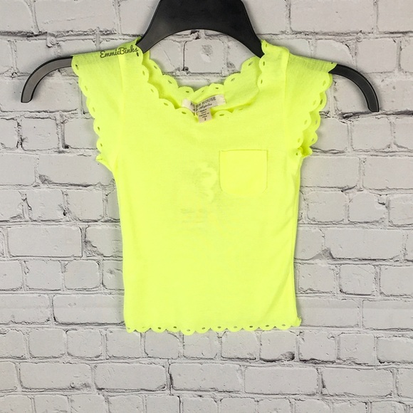 ➕NWT Girl’s Neon Boutique Pocket T-Shirt, Scallop Laser Cut Eyelet Edge - Picture 11 of 16